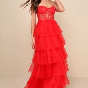 lulu’s red maxi dress